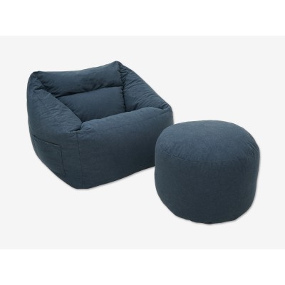 Комплект с бескаркасным креслом и пуфом